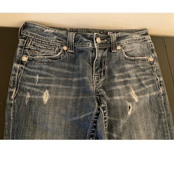Miss Me Jeans 29 Straight JP5103 Inseam 34 Embellished and Back Logo - Picture 1 of 13